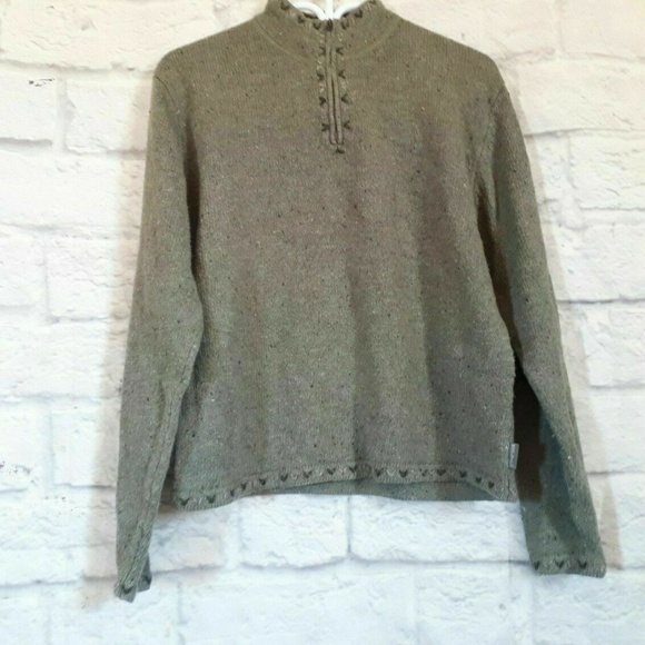 Woolrich Willow Heather Green Wool Blend Sweater - Picture 3 of 8